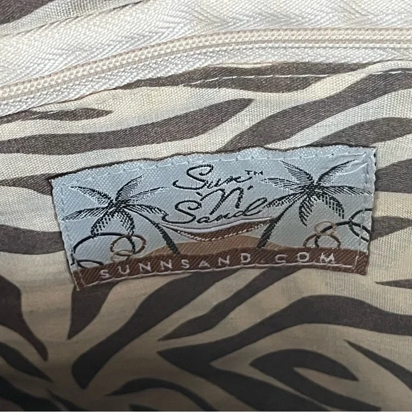 NWT Sun & Sand Natural Fiber Straw Woven Beach Tote Bag Pristine Quiet Luxury - Picture 3 of 9